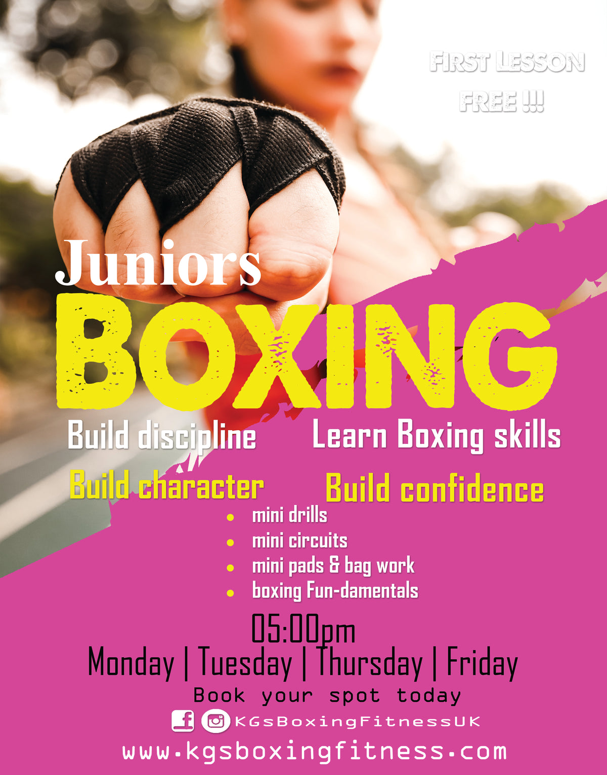KGS Youth Academy – Juniors (10–15) · Mon–Fri 5:00–6:00pm