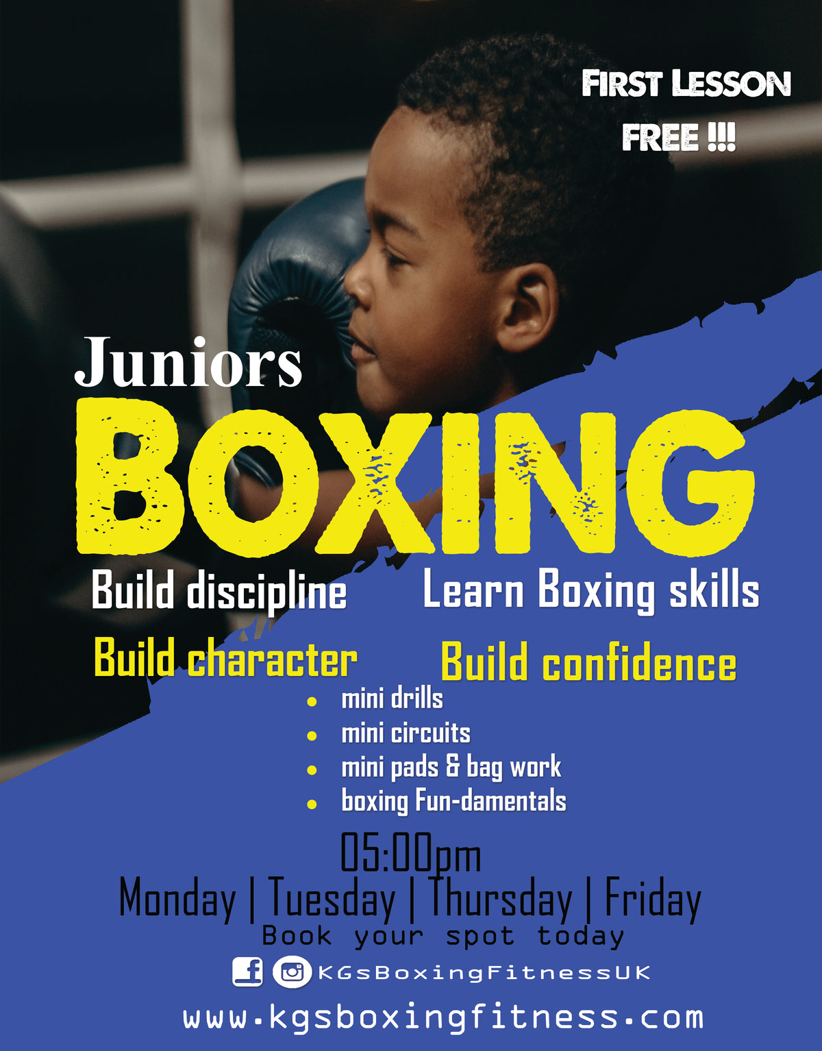 KGS Youth Academy – Juniors (10–15) · Mon–Fri 5:00–6:00pm