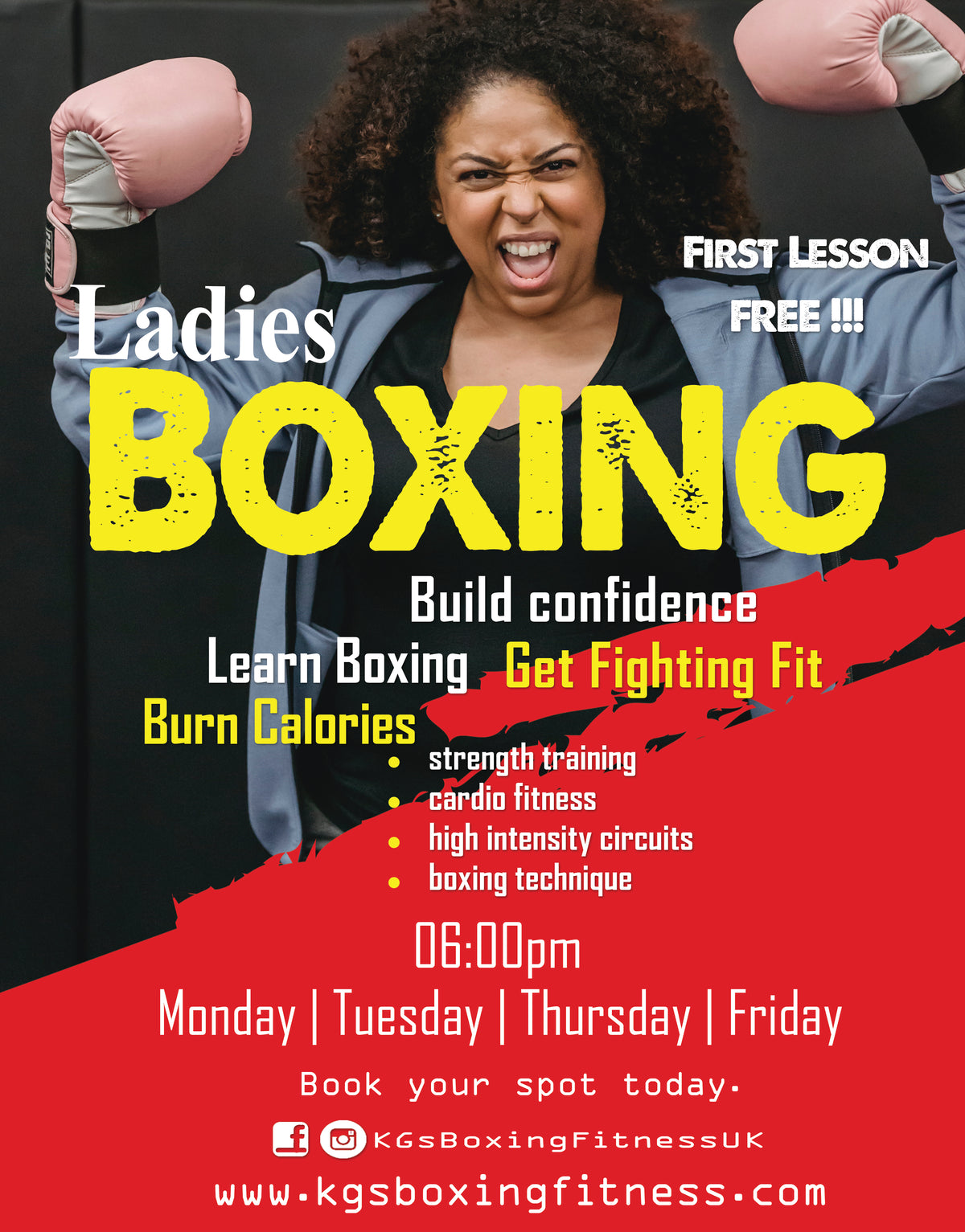 KGS Ladies Boxing · Mon–Fri 6:00–7:00pm